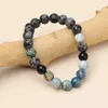 Strand Oaiite 8mm Snowflake Stone Armband Women Fire Agate Black Pärlade män Yoga Meditation smycken för att skicka älskare