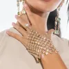 Link-Armbänder, glänzendes Strass-Armband, Damen-Kette, Fingerring, Kristall, Brautschmuck, Hochzeitsschmuck, Tanzhandschuhe, Klammer