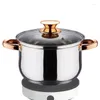 Casseroles Pot en acier inoxydable cuisson antiadhésive avec couvercle casseroles polyvalentes stock casserole de cuisson épaisse et sûre