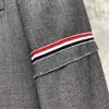 TB Thom Formal Blazer Men British Casual Suit Slim Męska Kurtka Spring Autumn Striped Rękaw Wysokiej jakości wełniane topy e99