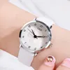 Womens high-grade light luxury simple leisure small fresh flower belt waterproof quartz watch montre de luxe gifts A1