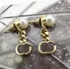 Joyería de diseñador Parring Fashion Pearl Diamond Dangle Pendes Aretes para mujeres Amantes de la boda de la boda Joyería de regalo con caja