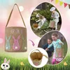 Favor de fiesta Cesta de huevos de Pascua Niños Bolso de conejo Huevos de Pascua Cubo Conejito Bowknot Regalo de caramelo Bolsa de asas T9I002567