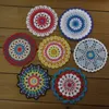 14Piese - 7design-- Par design 2 PCS Beau Crochet Vintage Napperon Vintage Fait Main Napperons Multicolores Coasters2623