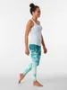 Calças ativas azuis ondas do oceano leggings roupas de ginástica calças justas femininas roupas esportivas femininas