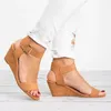 Sandali 2024 Scarpe estive con fibbia alla moda da donna di alta qualità Scarpe aperte con zeppa Casual Zapatos taglie forti