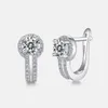 VVS Moissanite Cluster boucles d'oreilles femmes offre spéciale en gros Bling glacé épais plaqué or cerceau 925 argent bijoux fins