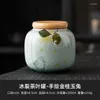 Butelki do przechowywania Chińskie kaligrafia herbata jar ceramiczna mini zapieczętowana czerwona i zielona pusta pudełko opakowaniowe przenośne