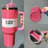 US -Stockwasserflaschen Neon weiße Winter Pink H2.0 40oz Tassen Cosmo Pink Parade Tumblers Car Cups Ziel rot Flaming Geschenk Funkeln
