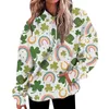 Women's Hoodies Sweater Delicate Casual Women Sweatshirts Long Sleeves St. Patrick'S Day Printed Pullover Tops