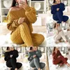 Women's Sweaters Winter Knitted Two Piece Set Women Long Sleeve Off Shoulder Casual Sweater Jumpsuits Stripe Elastic Overalls Streetwear