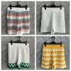 24ss Casablanca Desginer Knit Rainbow Coloré Hawaïen Vacances Loisirs casablanc Tricoté Creux Stripe Style Américain Shorts