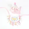 Vêtements de chien chat bandana mignon bavoir de fête animal de compagnie anniversaire triangle écharpe décoration de cou avec chapeau bave serviette que ours