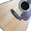 Guitare acoustique de type D en ormeau véritable de 41 pouces, guitare personnalisée OEM avec touche en ébène à dessus solide en sapin