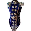 Stage Wear Women Sparkly Diamonds Pearls Tops Shorts Evening Party Outfit Nightclub DJ Singer Performance Jazz Dance Costume