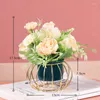 Dekoracyjne kwiaty nordycka symulacja rośliny dekoracja kwiatów mini salon pulpit sztuczny ceramika sztuki żelaza