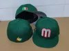 2024 Cappelli Messico Cappelli aderenti Cappello da baseball Rosso Blu Verde Cappello nero Tutte le taglie Mix Match Ordine Tutti i cappelli Cappello di alta qualità