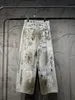 Jeans originali Bale Jeans larghi casual da uomo oversize lavati vecchi graffiti stampati Jeans a gamba larga Pantaloni larghi da uomo