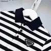 New kids Tracksuits designer Baby summer suit Size 100-150 Black and white stripe POLO shirt and Khaki work pants Jan20