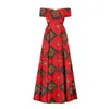Ubranie etniczne seksowna sukienka lampowa panie afrykańskie ubrania 2024 Dashiki nadruku moda ramię z amerykańskiej sukienki dla kobiet maxi