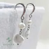 Baumelnde Ohrringe, 11–12 mm, natürliche barocke Süßwasserperle, unregelmäßige Hochzeit, Party, echtes Zubehör, heller Earbob