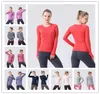 lu-008 2.0 Long sleeved Sports Top Fitness Shirt Elastic Round Neck Quick Drying and Breathable Fitness Room Exercise Running Hot Selling Style womens