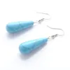 Dangle Earrings Beauty Fashion Water Drop Shaped For Women Party Jewelry Blue Turquoise Gemstone Beads Hanging Earring TR3150