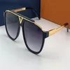 ブラックゴールドスクエアサングラスグレーグラジエントビンテージグラス0936 Sonnenbrille Menファッションサングラス0937 UV400アイウェア付き