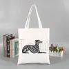 Einkaufstaschen Greyhound Dog Tote Bag Damen Harajuku Art Canvas Bedruckte wiederverwendbare Stofftasche