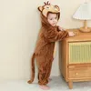 ミシュリーハロウィーンベビーカートゥーンロンパーウィンター生まれ猿の幼児服ボーイガールパジャマアニマルワンシージャンプスーツ240119