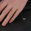 Pierścienie klastrowe pierścień ze stali nierdzewnej geometryczne otwór dla kobiet biżuteria Złota Kolor Akcesoria dziewczyny