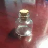 Butelki 5pcs 10 ml mini szklany kork pusta urocza przezroczysta słoi