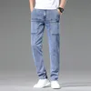 Herren Slim Jeans Stretch Skinny Multi Pocket Mode Designer Denim Hosen Männliche Marke Kleidung Hosen Streetwear 240124