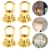 Lampes suspendues 4pcs plafond crochet lampe base fil externe anneau forme boucle femelle