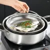 Double Boilers Vegetable Washing Basket (225cm Net Tray With Handle) Round Steaming Multi-function Steamer Pot