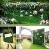装飾的な花人工植物壁ミラノ芝生ユーカリ緑の背景結婚式の家の装飾プラスチック偽の草の花のスクリーン