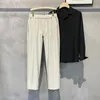 Jesienne męskie bzdury modne Spodnie luźne proste solidne sprężyste kostki do kostki czarne khaki ubranie marki 240124
