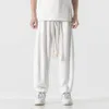 New Chinese Style Men's Cotton Linen Pants For Spring And Autumn, Japanese Lantern Pants, Oversized Loose Casual Wide Leg Pants