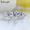 Rings 18k Plated 3.6CT All Moissanite Rings for Women 5 Stones Sparkling Diamond Wedding Band S925 Sterling Silver Jewelry GRA