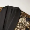Herenkostuums HOO 2024 Britse nauwsluitende gouden fancy blazer met pailletten Po Studio Pography Stage Performance Vrije tijd