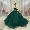 ANGELSBRIDEP vert scintillant luxe cristal Quinceanera robes épaules nues fête d'anniversaire robe de bal robes de 15 240126