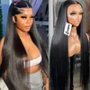 Bone Straight 13x4 Lace Frontal Human Hair Wigs Straight 30 32 inch Transparent Lace Front Closure Wig Brazilian For Women 240123
