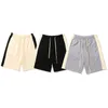 Designer haute qualité double ligne California side shorts Pur coton tissu uni noir gris kaki trois couleurs disponibles