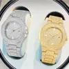 WLISTH Marca Data Quartz cwp Mens Womens Relógios Full Crystal Diamond Luminous Watch Oval Dial Extra Bling Trendy Unisex Wristwatc266M