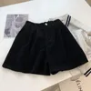 Frauen Shorts Cord Für Frauen Herbst Winter Hohe Taille Breite Bein Lässig Vintage Lose Kurze Hosen Weibliche