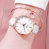 Women's high-grade light luxury fashion sweet fresh belt waterproof quartz watch