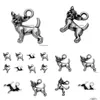 Charms Fashion Easy To Diy 30Pcs Chihuahua Dog Animal Metal Antique Sier Filled Single Side Jewelry Making Fit For Drop Delivery F F Dhbve