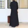 Casual klänningar japanska och koreanska skjortor National Muslim Long Dress Large Size Sleeve for Women 2024 Spring Summer