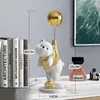 Creative Balloon Polar Bear Resin Ornaments Home Decor Crafts Office Desk Figurines Bookcase Sculpture Craft 240123