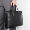 Briefcases Nesitu Highend Black Top Grain Genuine Leather 14'' Laptop Executive Men Briefcase Shoulder Messenger Bags A4 Portfolio M7402